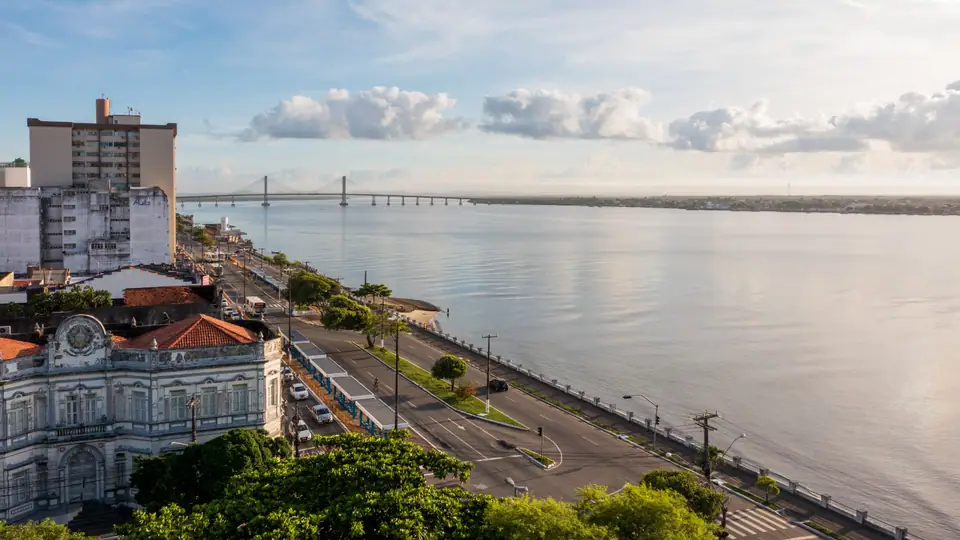 Vista aérea do Rio Sergipe em Aracaju